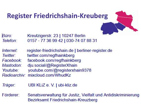 Das Register Friedrichshain-Kreuzberg stellt die Auswertung der Chronik 2017 vor